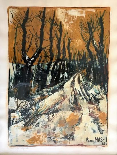 Pierre MAS (né en 1933)
PAYSAGE DE NEIGE.
Gouache,...