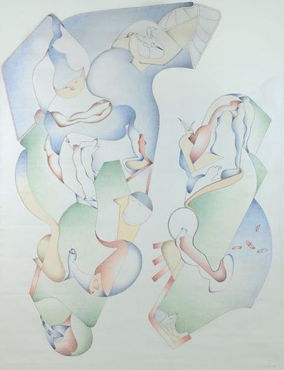 Jan Voss (né en 1936)
DOPPELLEBEN.
Huile...