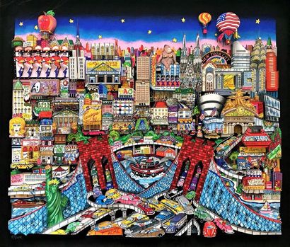 Charles FAZZINO (né en 1955)
GRIDLOCKIN IS...
