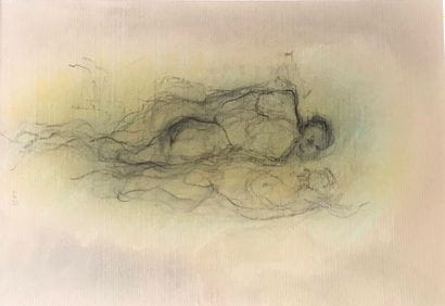 Eric DALBIS (né en 1957)
ETUDE DE COUPLE.
Fusain...