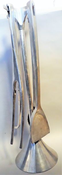Nécessaire de cheminée en aluminium, à quatre...
