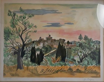 Yves BRAYER (1907-1990)
VILLAGE PROVENÇAL.
Lithographie...