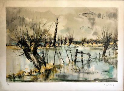 Pierre LETELLIER (1928-2000)
PAYSAGE DE MARAIS...
