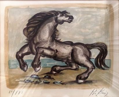 Franz PRIKING (1929-1979)
CHEVAL CABRÉ.
Lithographie...