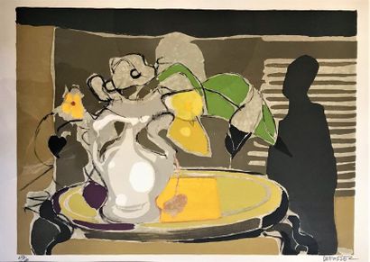 Alfred DEFOSSEZ (Né en 1932)
NATURE MORTE.
Lithographie...