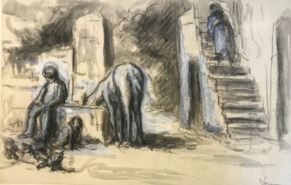 Maximilien Luce (1858-1941)
CHEVAL A L'ABREUVOIR.
Pastel,...