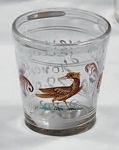 Gobelet tronconique en verre translucide...
