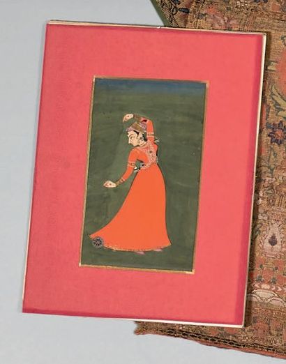 Miniature représentant une jeune femme jouant...