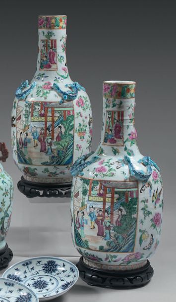 CHINE, Canton - Fin du XIXème siècle

Paire...