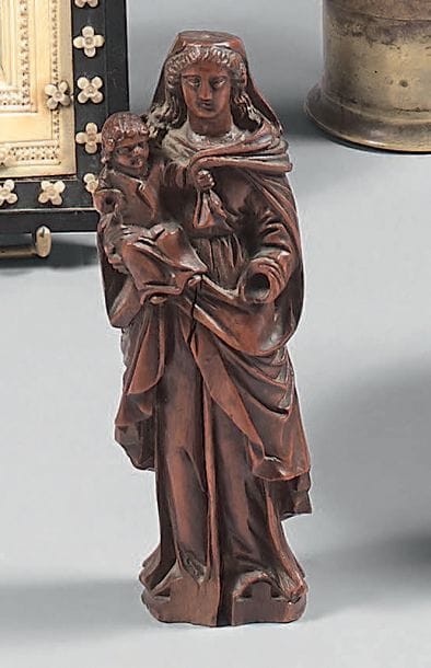 Statuette en buis sculpté représentant la...