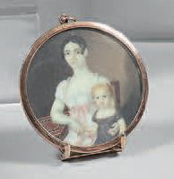 Miniature de forme ronde représentant une...