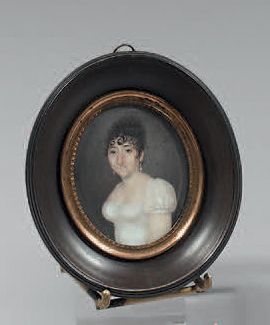 Miniature de forme ovale, représentant une...