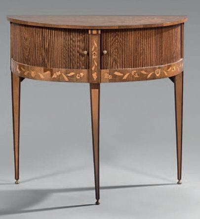 Petite console de forme demi-lune, en bois...