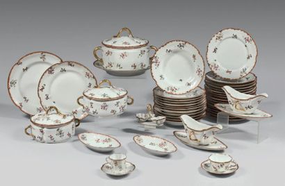 Service de table en porcelaine blanche de...