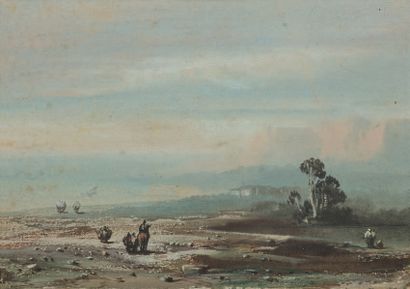 Eugène CICERI (1813-1890)

PAYSAGE AU CAVALIER.
Aquarelle...