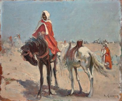 Adolphe GUMERY (1861-1943)

CAVALIERS ARABES.
Huile...