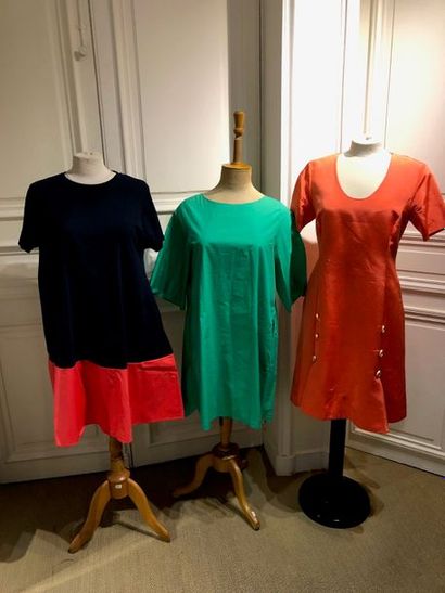 Lot. LECOANET HEMAN. Robe en faille de soie...