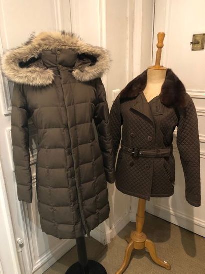 Lot. RAPH LAUREN. Manteau matelassé brun...