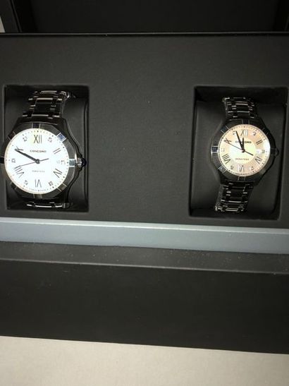 CONCORDE. Lot de deux montres en acier, modèle...