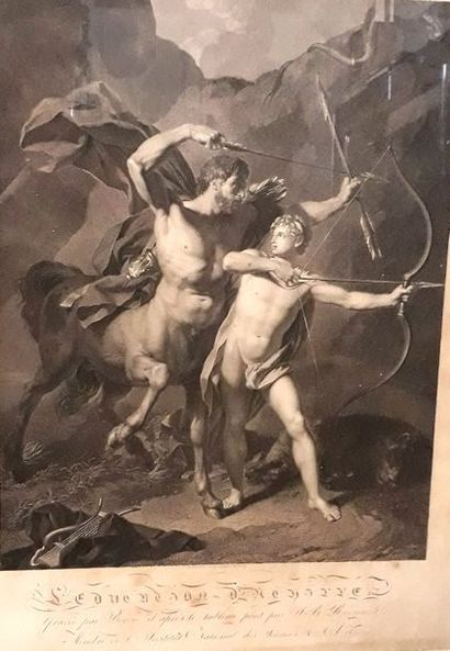 EDUCATION D'ACHILLE.

Gravure en noir, par...
