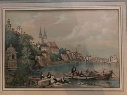 VUE DE BALE.

Gravure en couleurs.

XIXème...