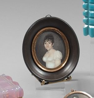 Miniature de forme ovale, représentant une...