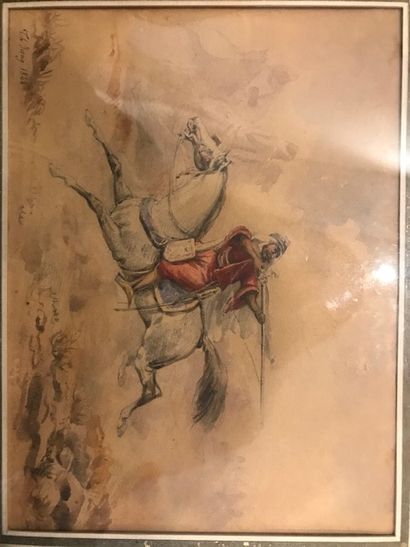 Théodore JUNG (1803-1865) : 

CAVALIER ARABE...