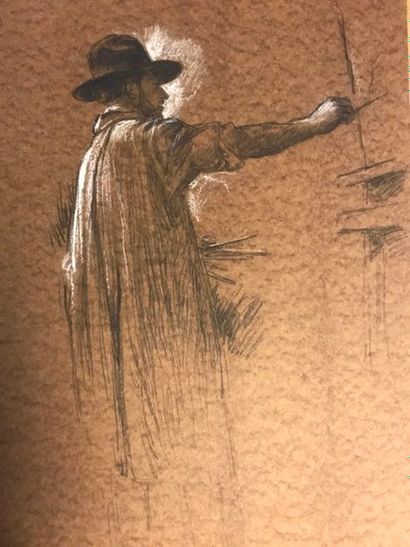 Lot de dessins, académies, portraits et copies...