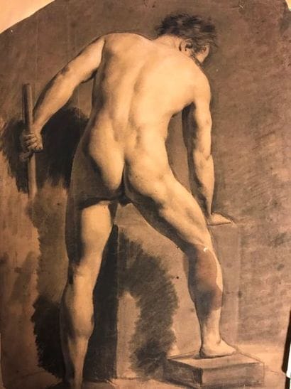 Lot de dessins, académies, portraits et copies...