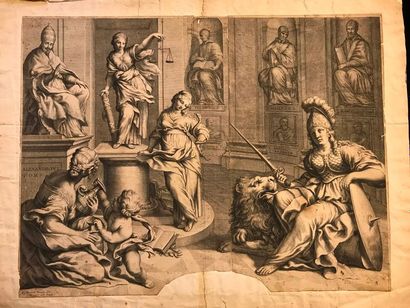 Fort ensemble de gravures anciennes à sujets...