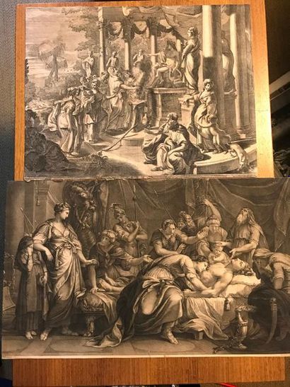 Fort ensemble de gravures anciennes à sujets...