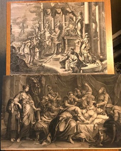 Fort ensemble de gravures anciennes à sujets...
