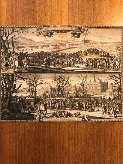 Ensemble de gravures anciennes à sujets historiques,...