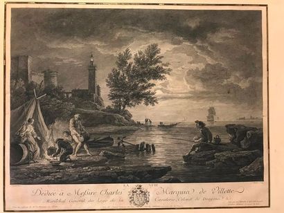 Fort ensemble de gravures anciennes, notamment...