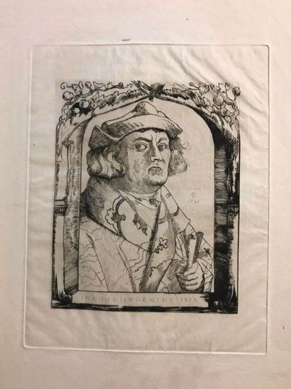 Petit ensemble de huit gravures anciennes,...