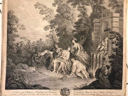 Fort ensemble de gravures anciennes, notamment...