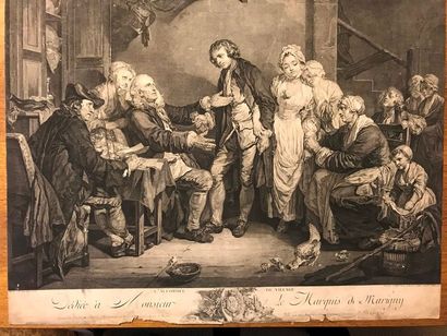 Important lot de gravures, principalement...