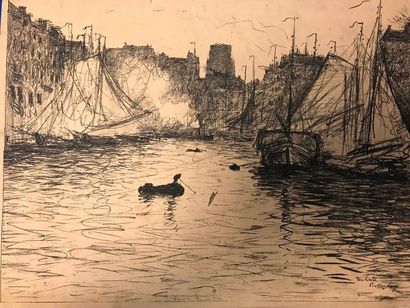 Ensemble de gravures notamment sur bois,...