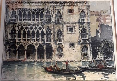 Ecole du XXème siècle :

PALAIS A VENISE.

Lithographie...