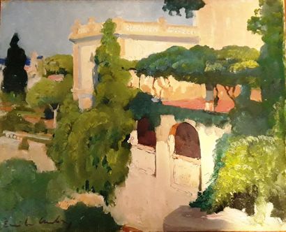 Emile AUBRY (1880-1964) :

VILLA AVEC TERRASSE.

Huile...