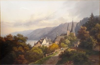 Ecole SUISSE du XIXème siècle :

VILLAGE...