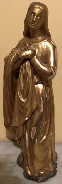 * Statuette en bois doré représentant la...