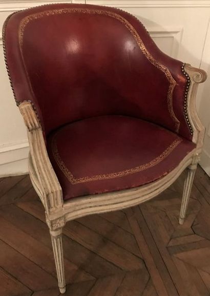 * Fauteuil de bureau à dossier gondole, en...