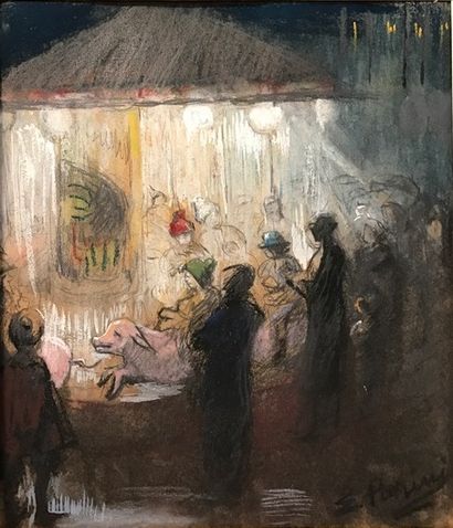 École MODERNE:
MANÈGE.
Pastel, titré Carrousel...