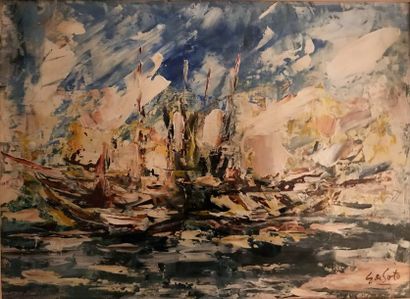 Eduardo de SOTO (né en 1917):
* MARINE.
Huile...