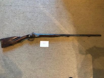 Fusil de chasse double à silex transformé...