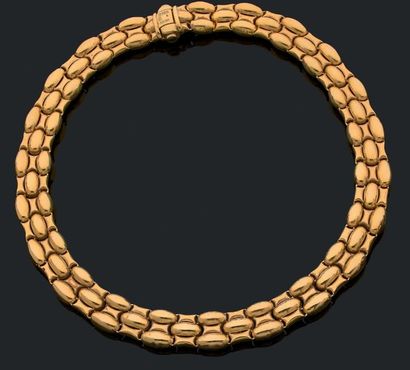 Collier en or jaune et or gris alterné 118K...