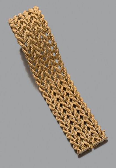 Bracelet ruban en or jaune 18K (750), formé...