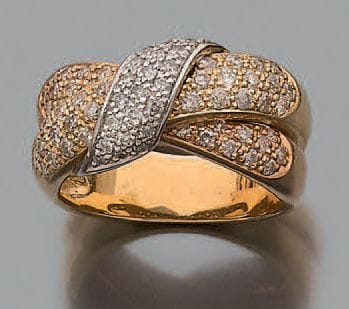 Bague en ors de trois couleurs 18K (750),...