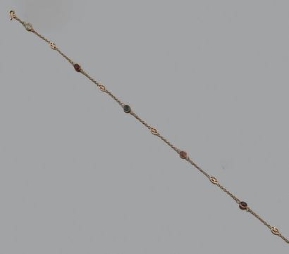 Lot en or jaune 18K (750), composé d'un bracelet,...
